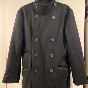 Club Monaco black wool peacoat. Medium